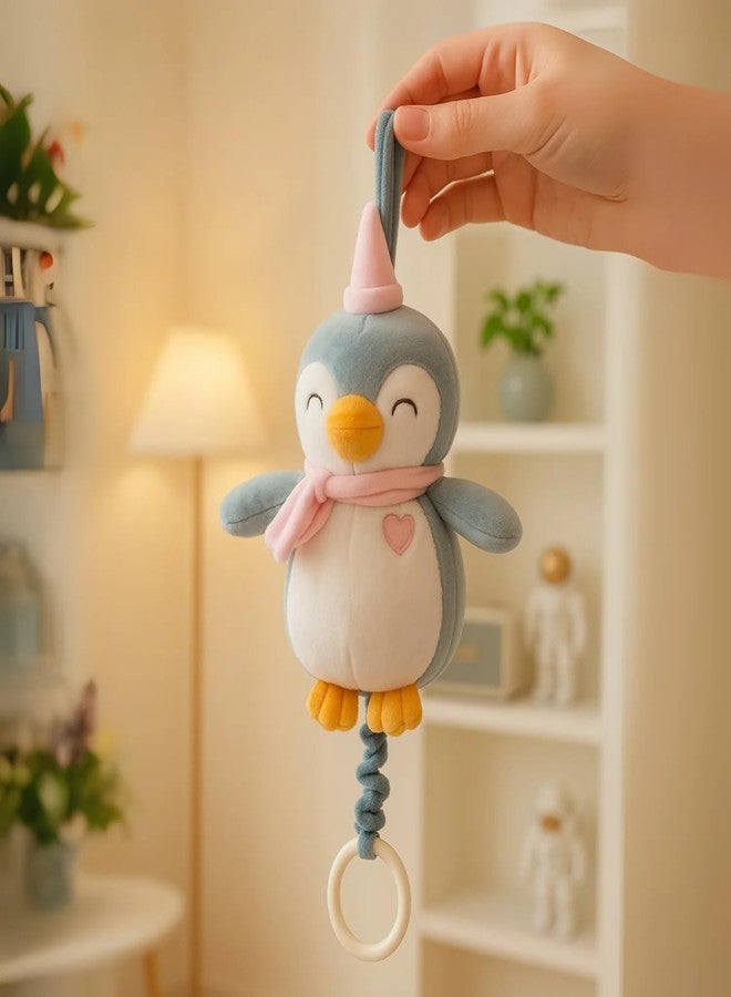 SMILE BABY Plush Hanging Toy Rattles for Crib and Stroller Keep Your Baby Entertained and Engaged. Soft, Colorful, and Safe, They Stimulate Sensory Development and are Perfect for Playtime Fun (PENGUI) - Image 1